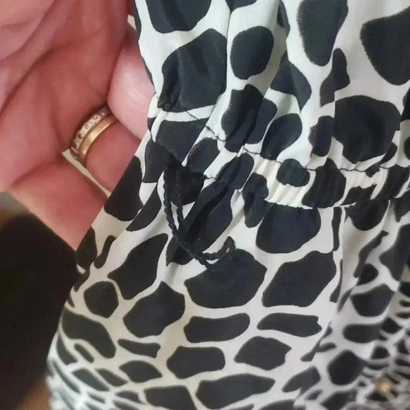 Vintage Handmade Black Animal Print Retro 50s  Midi Dress - Picture 5 of 8